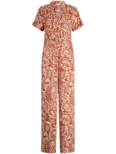 LIU •JO LIU JO ORANGE MOTIF JAMPSUIT
