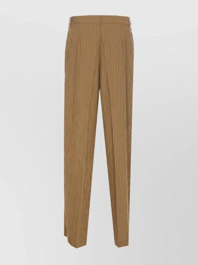 Liu •jo Trousers Featuring Belt Loops And Striped Pattern In Green
