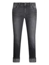 Liu •jo Denim Trousers With Belt Loops In Gray