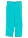Liu •jo Liu Jo Relaxed Fit Green Trousers With High Waist In Green