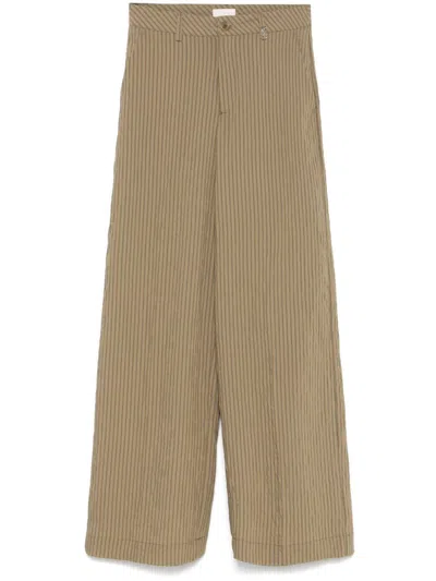 LIU •JO LIU JO TROUSERS IN GREEN WITH STRIPES