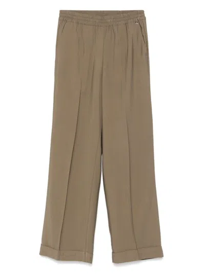 LIU •JO LIU JO MOSS GREEN WIDE LEG TROUSER