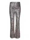 Liu •jo Sequin-embellished Straight-leg Trousers In Grey