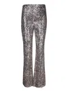 Liu •jo Sequin-embellished Straight-leg Trousers In Grey