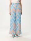 Liu •jo Liu Jo Soft Light Blue And Pink Printed Trousers In Blue