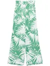 Liu •jo Soft Trousers With Green And White Print In Multicolour