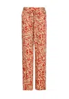 Liu •jo Liu Jo Relaxed Fit Brown Trousers With Paisley Print In Multicolour