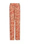 Liu •jo Liu Jo Relaxed Fit Brown Trousers With Paisley Print In Multicolour