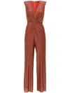Liu •jo Liu Jo Long Gold Jumpsuit With Sequins In Red