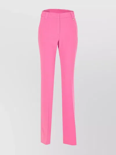 Liu •jo Trousers Regular Collar Button Detail In Pink