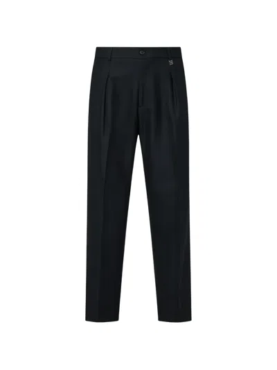 Liu •jo Trousers Relaxed Fit In A Wool Blend In Blue