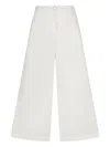 Liu •jo White Ramie Trousers With Semi-sheer Construction In White