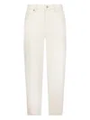 Liu •jo Denim Trousers With Belt Loops In White