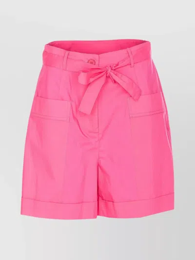 Liu •jo Trousers With Belted Waist And Pockets In Pink