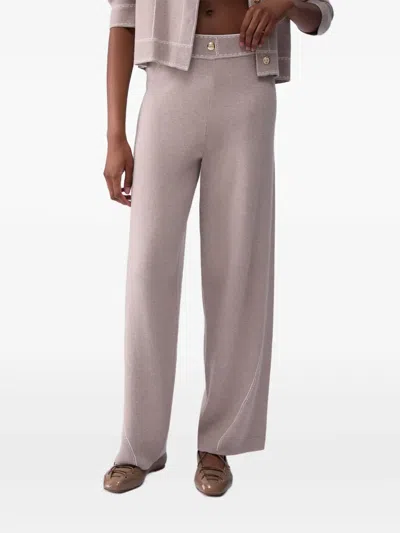 Liu •jo Trousers With Contrast Stitching In Pink