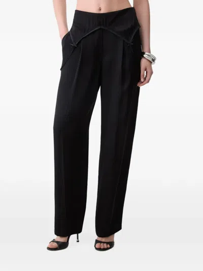 Liu •jo Trousers With Lingerie Detail In Black