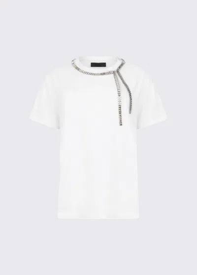 Liu •jo T-shirt With Embroideries Jewel White Woman
