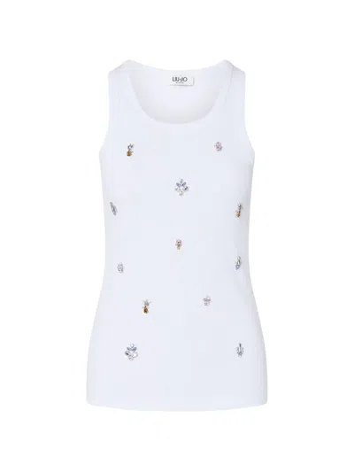 Liu •jo T-shirt With Jewel Decoration In Multi