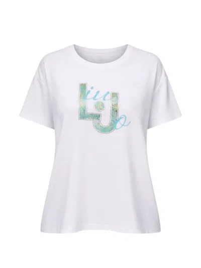 Liu •jo T-shirt With Printed Insert In Multi