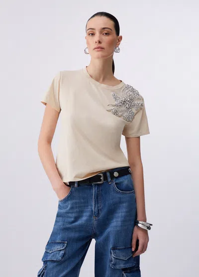 Liu •jo Liu Jo T-shirts Ca6010-j3868 In Neutral