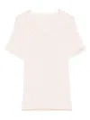 Liu •jo Tulle-insert T-shirt In Pink