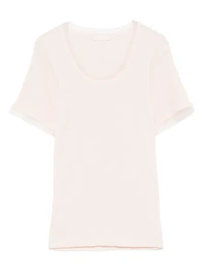 Liu •jo Tulle-insert T-shirt In Pink