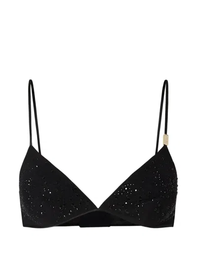 Liu •jo Tulle Top With Jewel Embroidery In Black