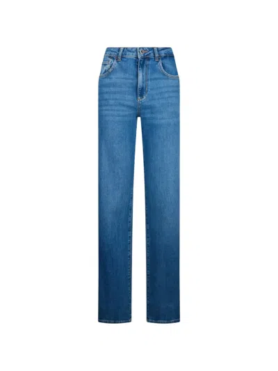 Liu •jo Turn-up Straight Jeans In Blue