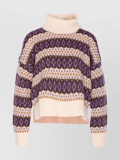 LIU •JO TURTLENECK KNITWEAR PATTERNED DESIGN