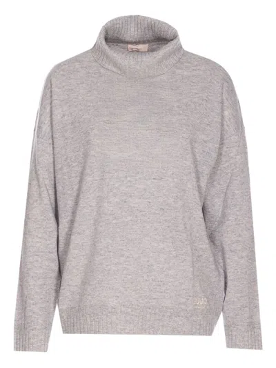 LIU •JO TURTLENECK LOGO SWEATER