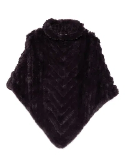 Liu •jo Liu Jo Turtleneck Poncho Scarf In Rich Faux Fur In Neutral