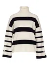 Liu •jo Turtleneck Striped Sweater In Neutral