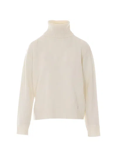 Liu •jo Turtleneck Sweater In Neutral