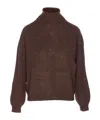 Liu •jo High Neck Sequin Detail Knitwear In Brown