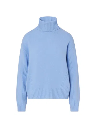 Liu •jo Turtleneck Sweater In Wool In Blue