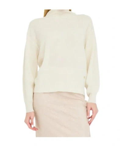 Liu •jo Turtleneck Sweater In Neutral