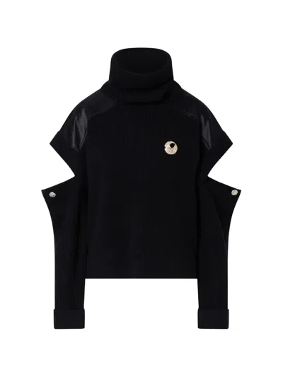 Liu •jo Turtleneck Sweater With Cut-out In Black