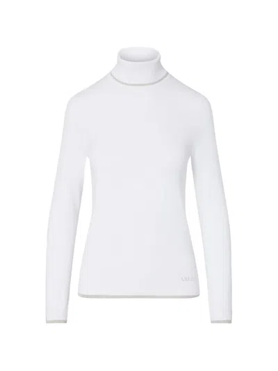 Liu •jo Turtleneck Sweater With Profili Lurex® In White