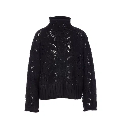 LIU •JO TURTLENECK WITH JEWEL STONES
