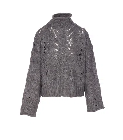 LIU •JO TURTLENECK WITH JEWEL STONES
