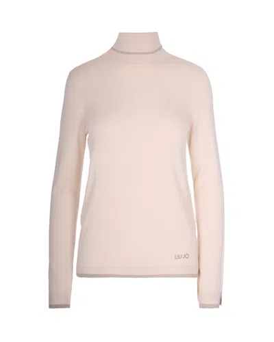 Liu •jo Dolcevita Con Dettagli In Lurex Natural In Pink