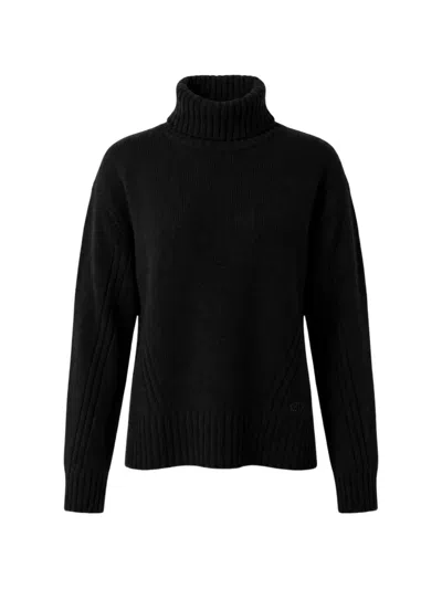 Liu •jo Turtleneck Wool Sweater In Black