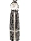 Liu •jo Bandana-print Wide-leg Jumpsuit In Bianco