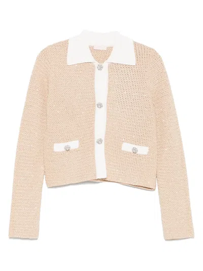 Liu •jo Tweed Jacket In Neutrals