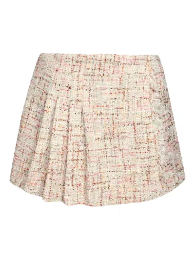 Liu •jo Multi-coloured Fringed Shorts In Neutrals