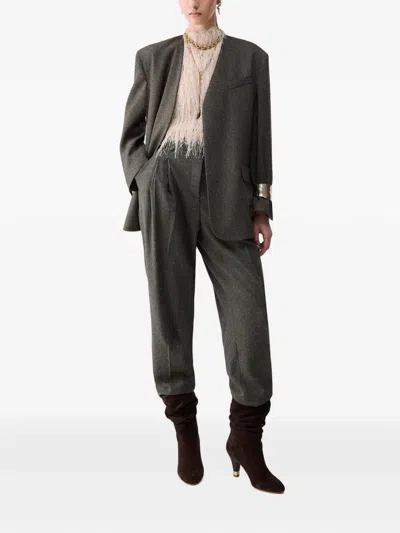 Liu •jo Tweed Trousers In Gray