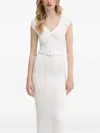 Liu •jo Twist-front Belted Midi Dress In White