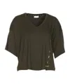 Liu •jo V-collar Short-sleeved T-shirt In Green