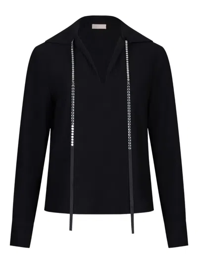 Liu •jo Blouse With Gemstones In Black