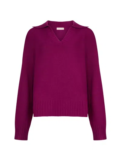 Liu •jo V-neck Collared Jumper In Purple